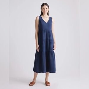 100% Organic Cotton Gauze Tiered Maxi Dress